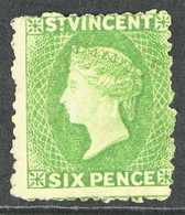 1880  6d Bright Green, Wmk Small Star, Perf 11 - 12½, SG 30, Fresh Mint, Small Part Og, Small Scuff On Face. Cat £475 Fo - St.Vincent (...-1979)