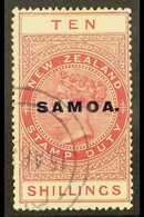 1925 - 28  10s Brown Red Postal Fiscal, SG 166c, Very Fine Used. For More Images, Please Visit Http://www.sandafayre.com - Samoa