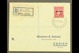 1932  6d Carmine, SG 119, Single Franking On Neat Printed, Registered Envelope To Switzerland, Tied By Apia 29.12.32 Pos - Samoa (Staat)