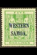 1941 - 2  5s Green Arms, Wmk "single NZ And Star", On Wiggins Paper, SG 194a, Fine Mint.  For More Images, Please Visit  - Samoa (Staat)
