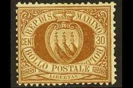 1877  30c Brown, SG 6, Sass 6, Fine Mint With One Shortish Perf For More Images, Please Visit Http://www.sandafayre.com/ - Other & Unclassified