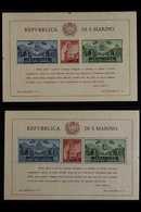 1938  Lincoln Both Mini-sheets And 1945 Palace Both Perf & Imperf Mini-sheets (Sassone Blocks 2/3 & 6/7, SG MS232a/b & M - Other & Unclassified