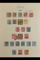 MAURITIUS USED IN SEYCHELLES COLLECTION CAT £1870+  A Valuable Old Time Collection Written Up On A Page, Each Displaying - Seychellen (...-1976)