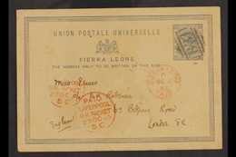 1885  (Oct 6th) 1½d Stationery Postcard, Commercially Used to London, "B31" Cancel & "Sierra Leone / Paid" C.d.s. Alongs - Sierra Leona (...-1960)