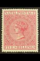 NATAL  1874 5s Rose, SG 72, Very Fine And Fresh Mint. For More Images, Please Visit Http://www.sandafayre.com/itemdetail - Unclassified