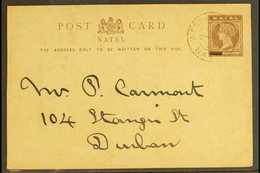 NATAL  1894 (24th Aug) ½d Stationery Postcard To Durban, Cancelled By Upright "WESSELSNEK / NATAL" C.d.s. Postmark, Lady - Ohne Zuordnung