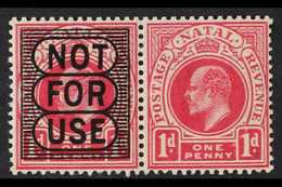 NATAL  1904 1d Rose Carmine, Pair, One Overprinted "Not For Use", SG 147/147a, Very Fine Mint. For More Images, Please V - Unclassified