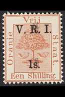 ORANGE FREE STATE  1s On 1s Brown Surcharge With Level Stops, SG 110, Very Fine Mint Stamp Showing DOUBLING Of "R" In "V - Zonder Classificatie