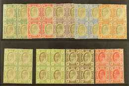TRANSVAAL  1902-09 BLOCKS OF FOUR And Mint Group With Wmk Crown CA ½d, 1d, 2d, 2½d, 6d, And 1s, SG 244/247, 250/251, Wmk - Non Classés