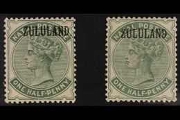 ZULULAND  1888 (Natal Overprinted) ½d Dull Green With And Without Stop, SG 12/13, Fine Mint. (2 Stamps) For More Images, - Zonder Classificatie