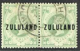 ZULULAND  1888-93 1s Dull Green Overprint, SG 10, Used Horizontal PAIR With Central "Enshowe" Cds Cancel, Very Scarce. ( - Zonder Classificatie