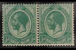 1913-24  ½d DARK MOSSY GREEN, Horizontal Pair, SACC 2e, Never Hinged Mint, Certificate Accompanies. Rare & Distinct Shad - Non Classificati