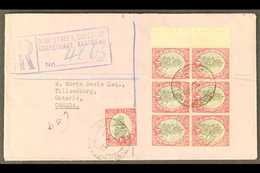 1939  Reg'd Cover To Canada, Franked With 1d BOOKLET PANE Of 6 Plus 1d Single, SG 56, Ex Booklet SG SB13 Or SB14, Neat,  - Non Classés