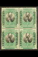 OFFICIAL VARIETY  1929-31 ½d Block Of 4, Upper Pair With Broken "I" In "OFFICIAL" And Lower Pair With Missing Fraction B - Sin Clasificación