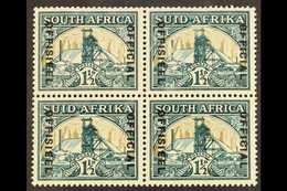 OFFICIAL VARIETY  1935-49 1½d Wmk Inverted, "Broken Chimney" Variety In A Block Of 4, SG O22/22ab, Slight Wrinkle On Sta - Ohne Zuordnung