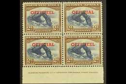 OFFICIAL  1951-2 2d TRANSPOSED OVERPRINTS In An Imprint Block Of Four, SG O26a, Top Pair Lightly Hinged, Lower Pair Neve - África Del Sudoeste (1923-1990)