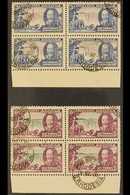1935  Silver Jubilee Complete Set, SG 31/34, Fine Cds Used Lower Marginal BLOCKS Of 4, 1d & 2d (this With Small Perf Rei - Rhodésie Du Sud (...-1964)