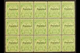 1889-90  1s Green, SG 3, Reprint Block Of 15 Stamps. Never Hinged Mint For More Images, Please Visit Http://www.sandafay - Swasiland (...-1967)