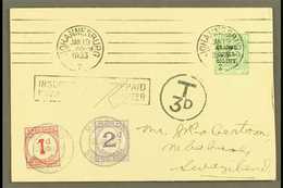 1933 POSTAGE DUE FIRST DAY COVER.  1933 (19 January) A Delightful And Highly Attractive Envelope Bearing Orange River Co - Swasiland (...-1967)