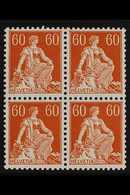 1915-40  60c Orange Brown, Chalk Paper, Grilled Gum, Mi 140z, SG 241a, BLOCK OF 4, Never Hinged Mint (4 Stamps) For More - Andere & Zonder Classificatie