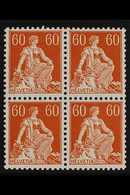 1915-40  60c Orange Brown, Chalk Paper, Grilled Gum, Mi 140z, SG 241a, BLOCK OF 4, Never Hinged Mint (4 Stamps) For More - Other & Unclassified