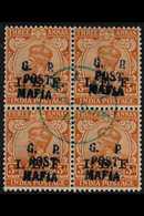 MAFIA ISLAND  1915 3a Orange I.E.F, Ovptd In Dull Blue, SG M38, Superb Used Block Of 4 With Central "Mafia 22 Sep 16" Cd - Tanganyika (...-1932)