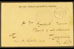 1902  (12 Sep) Stampless Official 'On His Tongan Majesty's Service' Envelope To New South Wales With "TONGA GOVERNMENT F - Tonga (...-1970)
