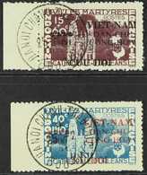 DEMOCRATIC REPUBLIC  1945 Famine Relief Pair, SG 26/7, Very Fine Marginal Used. (2 Stamps) For More Images, Please Visit - Vietnam