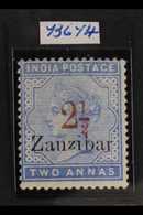 1895-8  "2½" In Red On 2a Pale Blue, SG 27, Very Fine Mint. For More Images, Please Visit Http://www.sandafayre.com/item - Zanzibar (...-1963)
