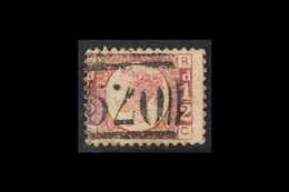 1870  ½d Rose-red Plate 9, SG 48, Good Used With Nice "520" Numeral Cancel, Thinned, Cat £700. For More Images, Please V - Other & Unclassified