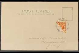 1940  (27 Dec) Post Card To Jersey From Guernsey Bearing GB 1935 2d Orange KGV Photogravure Stamp BISECTED Diagonally An - Ohne Zuordnung
