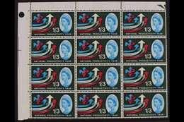 1962  1s3d National Productivity Year Phosphor, SG 633p, Never Hinged Mint Upper Left Corner BLOCK Of 12 (3x4) With Four - Autres & Non Classés
