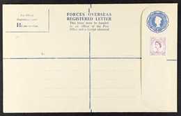 POSTAL STATIONERY  1959 1s Blue FORCES OVERSEAS Registered Letter Size H2, H&G RPF 10, Uprated With 6d Stamp, Very Fine  - Andere & Zonder Classificatie