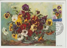 Saint Marin Carte Maximum Fleurs 1957 Pensées 433 - Brieven En Documenten