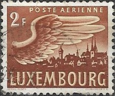 LUXEMBOURG 1946 Air. Bird Wing - 2f - Brown And Yellow FU - Usados