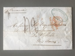Lettre De Lima (Pérou) Pour La Villette 1852 - Griffe PANAMA TRANSIT - Taxe 42 - (B2753) - 1849-1876: Classic Period