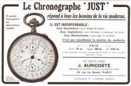 PUB CHRONOGRAPHE " JUST "   1911 ( 6 ) - Montres Anciennes