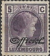 LUXEMBOURG 1926 Official - Grand Duchess Charlotte - 5c - Mauve MH - Dienst