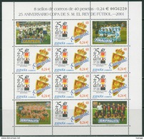 España 2001 25 Años De La Copa De S.M. El Rey De Fútbol Catálogo EDIFIL Minipliego 75 Sello 3805 - Fogli Completi