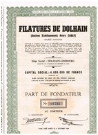 Titre Ancien - Filatures De Dolhain - Anciens Ets  Henry Cabay - Titre De 1951 - - Textiel