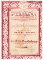 Titre Ancien - Tissages & Dentelles - Anciens Ets Stroobant-Boogaerdts - Titre De 1929 - - Textile