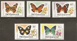 St  Vincent  1978  SG 551-5    Butterflies Unmounted Mint - St.Vincent (...-1979)
