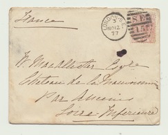 Belle Lettre De 1877 Avec Cachet London Depart  Cachet Ambulant Paris Et Cachet  Arrivé Ancenis - Storia Postale