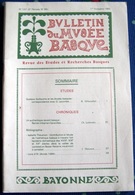 Bulletin Du MUSEE BASQUEn°107(1°Tr.1985)Sommaire Sur Scan < G.GUILLAUME,Etudes Basques/Ramon IRIBARREN CAVANILLES Etc... - Pays Basque