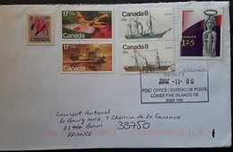 CANADA  Lettre LOWER FIVE ISLANDS, Timbres Paire Se Tenant HYDRAVION,  VOILIER, + Christmas  Noel, 2012, TB - Covers & Documents