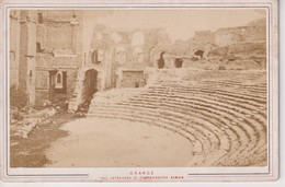 ORANGE VUE INTÉRIEURE DE  DE L'AMPHITHÉÂTRE  ROMAIN   FRANCE  16*10CM CABINET PHOTOGRAPHS - Alte (vor 1900)