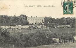 - Dpts Div. -ref-AP926- Yvelines - Limay - Chateau Des Celestins - Chateaux - Verso Cachet Service Vicinal Seine Et Oise - Limay