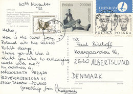 Inflation Airmail Postcard - 30 November 1992 Tarnow 1 To Denmark - Brieven En Documenten