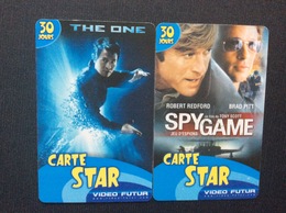 2 CARTES VIDÉO FUTUR  Cartes Star  *SPY GAME * THE ONE - Collectors