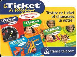 TICKET TELEPHONE-FRANCE-ECHANTILLON 3Mn-Exp 31/01/2002 Gratté-TBE - FT Tickets